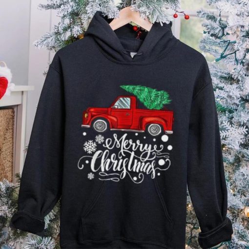 Vintage Red Truck With Merry Christmas Tree Family Matching Shirt