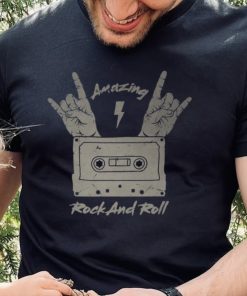 Vintage Retro I love Rock and Roll hard metal Music Casette T Shirt