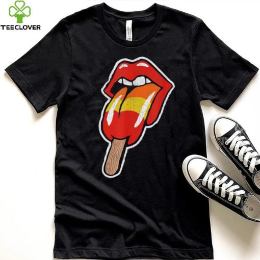 Vintage Retro Rock And Roll Lips With Popsicle Funny Sexy Shirt