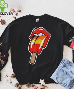 Vintage Retro Rock And Roll Lips With Popsicle Funny Sexy Shirt