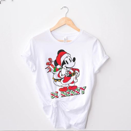 Vintage Santa Mickey Christmas Be Merry Shirt