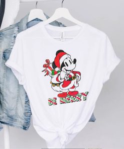 Vintage Santa Mickey Christmas Be Merry Shirt