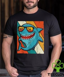 Vintage Shark With Sunglass Summer For Shark Lovers T shirt