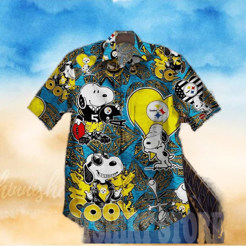 Vintage Snoopy And Pittsburgh Steelers Hawaiian Shirt And Shorts Vintage Snoopy And Pittsburgh Steelers Hawaiian Shirt And Shorts