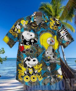 Vintage Snoopy And Pittsburgh Steelers Hawaiian Shirt And Shorts