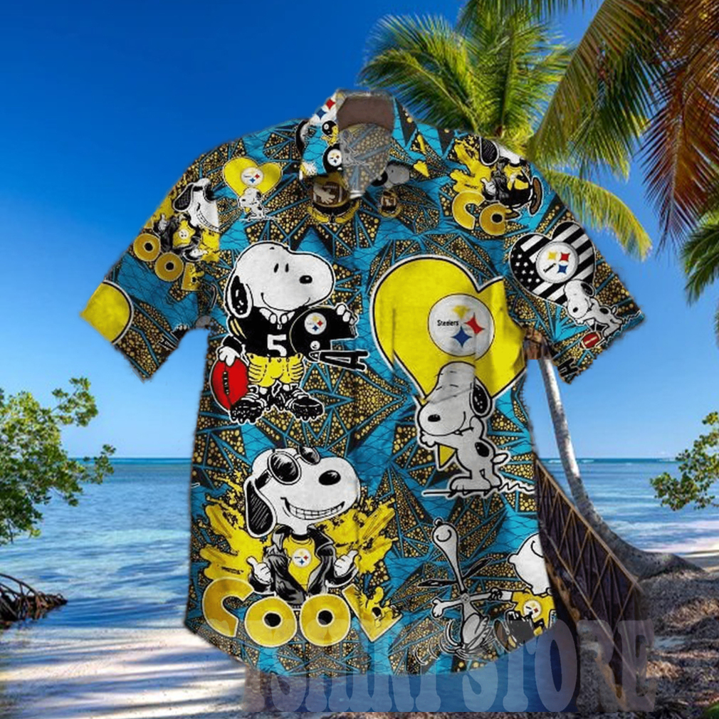 Vintage Snoopy And Pittsburgh Steelers Hawaiian Shirt And Shorts Vintage Snoopy And Pittsburgh Steelers Hawaiian Shirt And Shorts