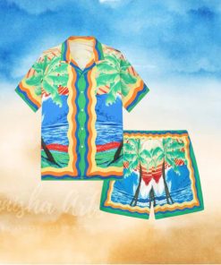 Vintage Vacation Casual Shirt Shorts Walking Suits