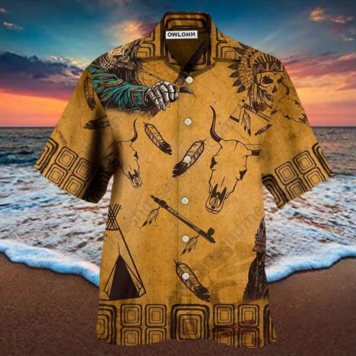 Vintage War Skull Hawaiian Shirt for Men