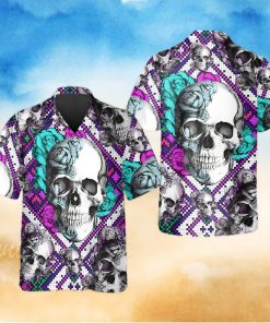 Violet Caro Skull Hawaiian Shirt