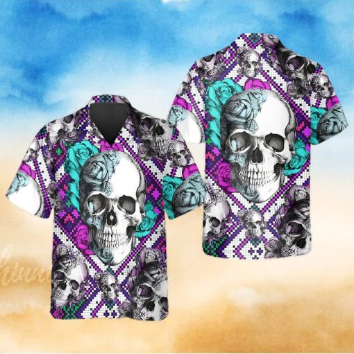 Violet Caro Skull Hawaiian Shirt