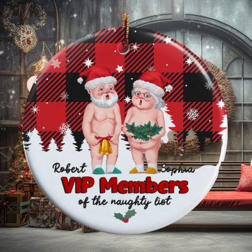 Vip Member Of The Naughty List, Personalized Couple Ornament