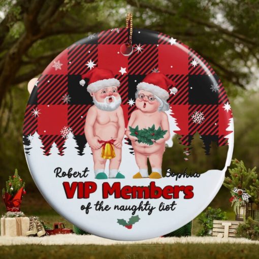 Vip Member Of The Naughty List, Personalized Couple Ornament