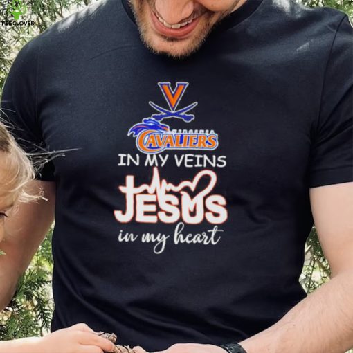 Virginia Cavaliers basketball in my veins Jesus in my heart hoodie, sweater, longsleeve, shirt v-neck, t-shirt