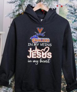 Virginia Cavaliers basketball in my veins Jesus in my heart hoodie, sweater, longsleeve, shirt v-neck, t-shirt