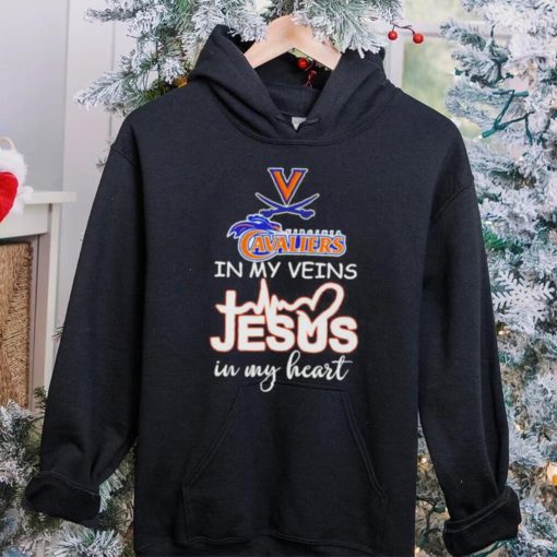 Virginia Cavaliers basketball in my veins Jesus in my heart hoodie, sweater, longsleeve, shirt v-neck, t-shirt