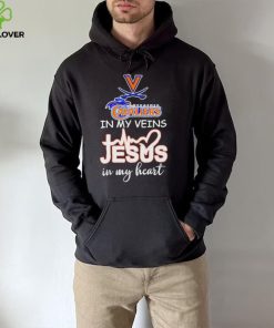 Virginia Cavaliers basketball in my veins Jesus in my heart hoodie, sweater, longsleeve, shirt v-neck, t-shirt