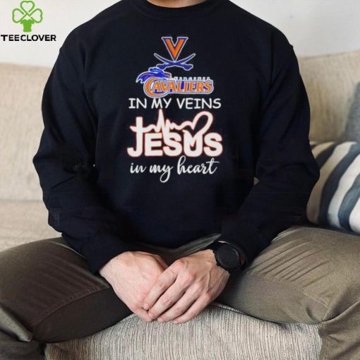 Virginia Cavaliers basketball in my veins Jesus in my heart hoodie, sweater, longsleeve, shirt v-neck, t-shirt