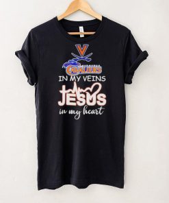 Virginia Cavaliers basketball in my veins Jesus in my heart hoodie, sweater, longsleeve, shirt v-neck, t-shirt