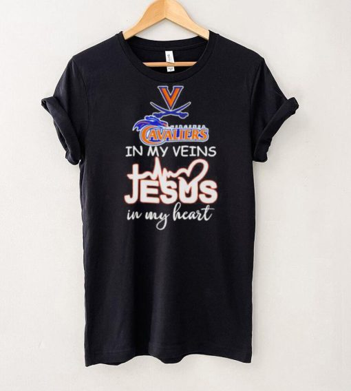 Virginia Cavaliers basketball in my veins Jesus in my heart hoodie, sweater, longsleeve, shirt v-neck, t-shirt