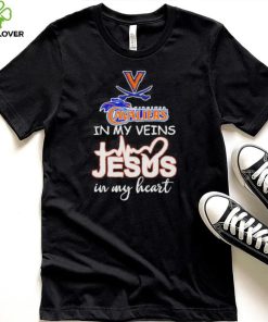 Virginia Cavaliers basketball in my veins Jesus in my heart hoodie, sweater, longsleeve, shirt v-neck, t-shirt