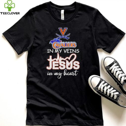 Virginia Cavaliers basketball in my veins Jesus in my heart hoodie, sweater, longsleeve, shirt v-neck, t-shirt