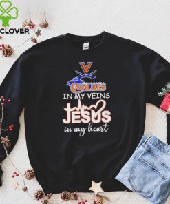 Virginia Cavaliers basketball in my veins Jesus in my heart hoodie, sweater, longsleeve, shirt v-neck, t-shirt