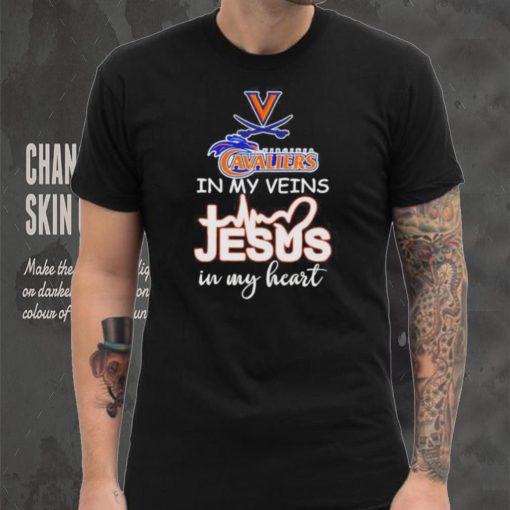 Virginia Cavaliers basketball in my veins Jesus in my heart hoodie, sweater, longsleeve, shirt v-neck, t-shirt