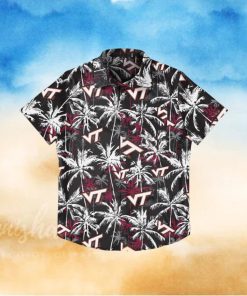 Virginia Tech Hokies Black Floral Hawaiian Shirt