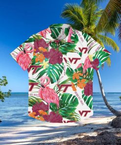 Virginia Tech Hokies Flamingo Hawaiian Shirt