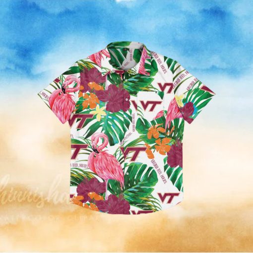 Virginia Tech Hokies Flamingo Hawaiian Shirt