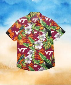 Virginia Tech Hokies Floral Hawaiian Shirt