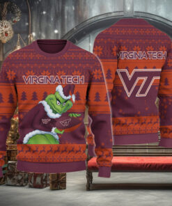 Virginia Tech Hokies Grinch Ugly Christmas Sweater