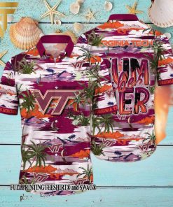 Virginia Tech Hokies NCAA Flower For Fan All Over Printed Hawaii Shirt And Tshirt