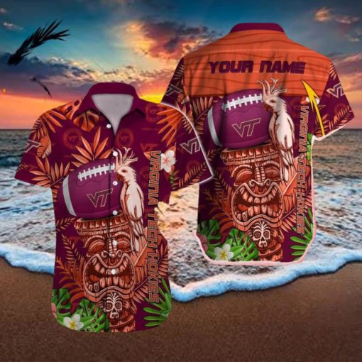 Virginia Tech Hokies Surf custom Name Men And Women Sports Teams Hawaiian Shirt Gift