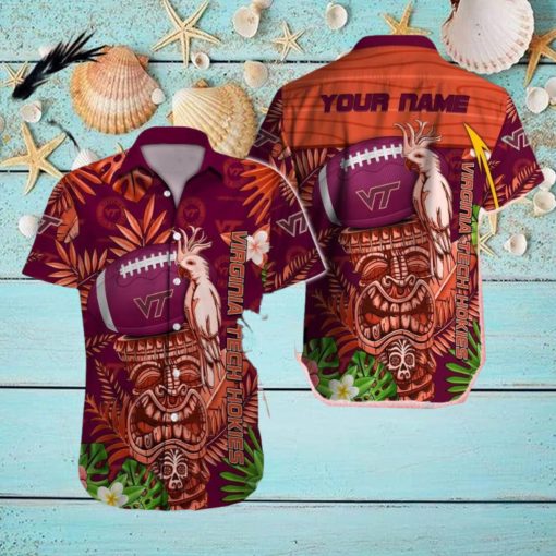 Virginia Tech Hokies Surf custom Name Men And Women Sports Teams Hawaiian Shirt Gift