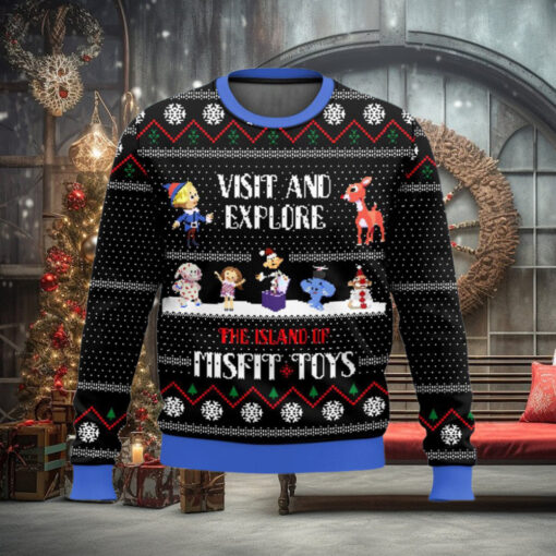 Visit And Explore The Island Of Misfit Toys Ugly Christmas Sweater