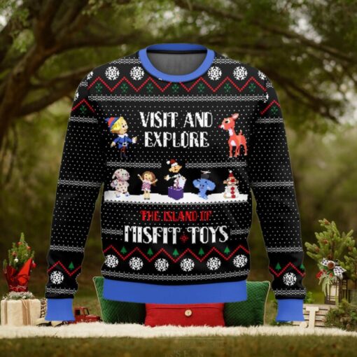 Visit And Explore The Island Of Misfit Toys Ugly Christmas Sweater
