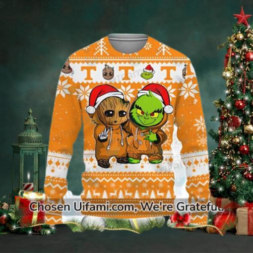 Vols Christmas Sweater Beautiful Baby Groot Grinch Gifts For Tennessee Vols Fans