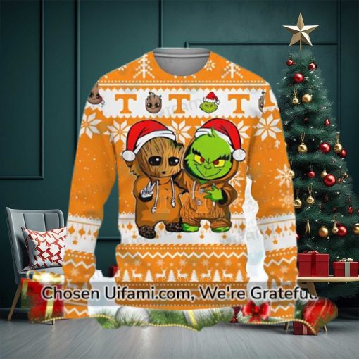 Vols Christmas Sweater Beautiful Baby Groot Grinch Gifts For Tennessee Vols Fans