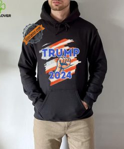 Vote Trump 2024 Usa Flag Power Fist Support T Shirt