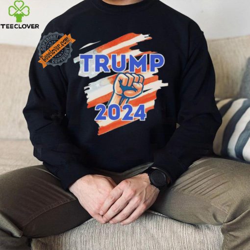 Vote Trump 2024 Usa Flag Power Fist Support T Shirt