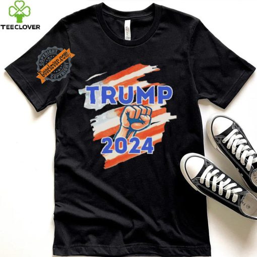 Vote Trump 2024 Usa Flag Power Fist Support T Shirt