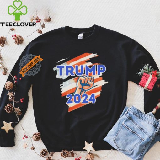 Vote Trump 2024 Usa Flag Power Fist Support T Shirt