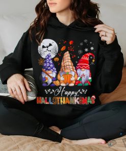 Halloween Thanksgiving Christmas Happy HalloThanksMas Gnomes T Shirt