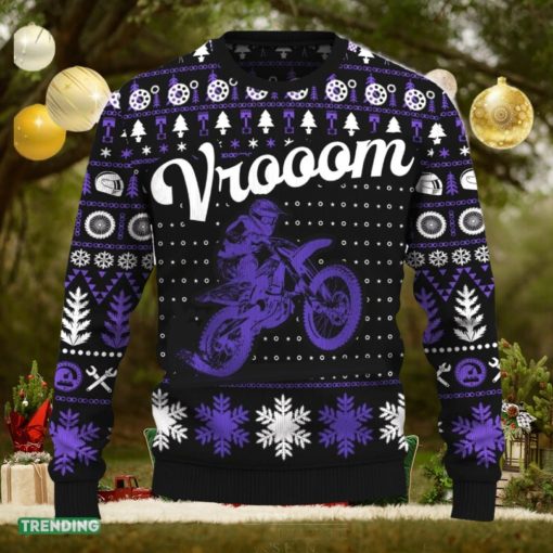 Vrooom 250 SX F Motorcross Knitted Christmas Sweater New AOP Gift Holidays