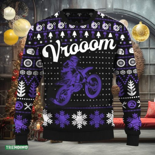 Vrooom 250 SX F Motorcross Knitted Christmas Sweater New AOP Gift Holidays