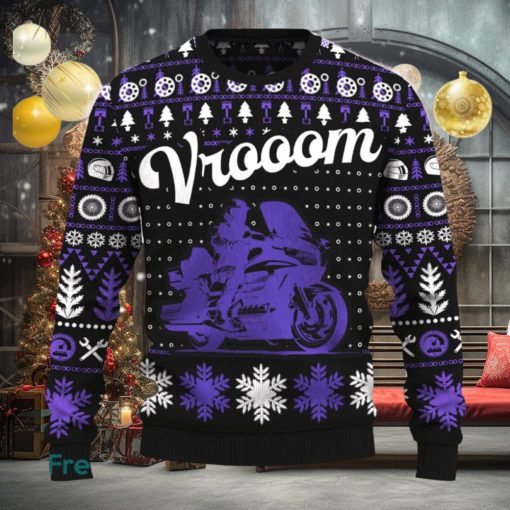 Vrooom Gold Wing Ugly Christmas Sweater New Pattern Motorcross Holidays Gift Fans