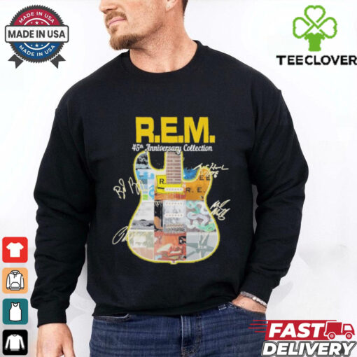 R.E.M band 45th anniversary collection guitar signatures shirt