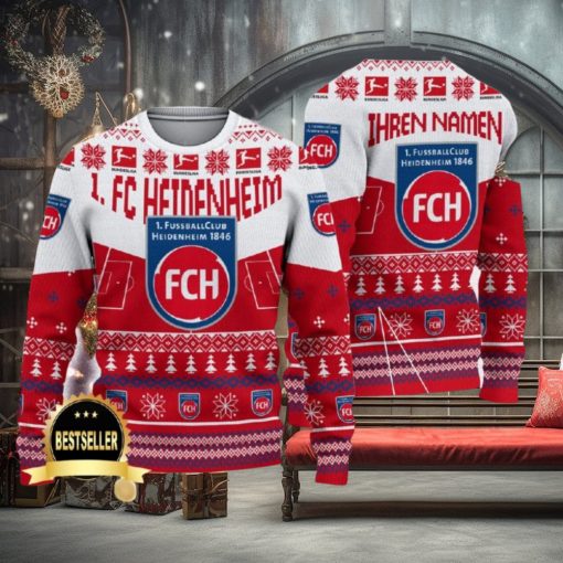 Custom Name 1 FC Heidenheim Ugly Christmas Sweater New Logo Gift For Men And Women Fans