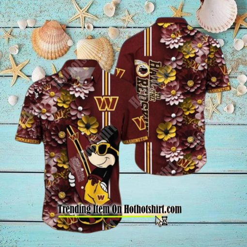 WASHINGTON COMMANDERS ALOHA MICK PATTERN HAWAIIAN SHIRT